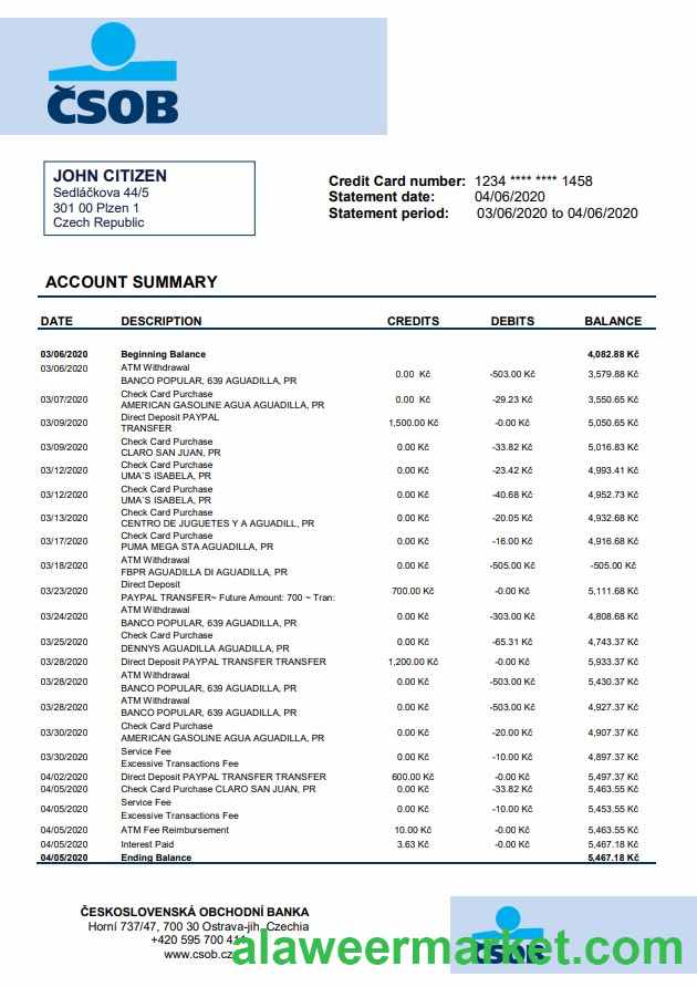 Czech Republic Ceskoslovenska Obchodni Banka
